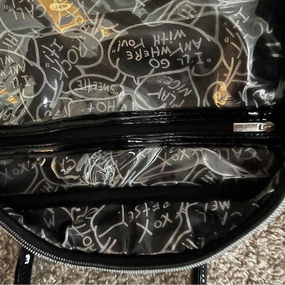 Betsey Johnson Striped Doll & Rose Toiletry, Makeup Bag - Picture 12 of 16